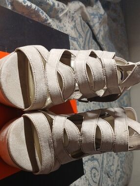 GUESS-Women's Strappy Platform Sandals in Light Beige